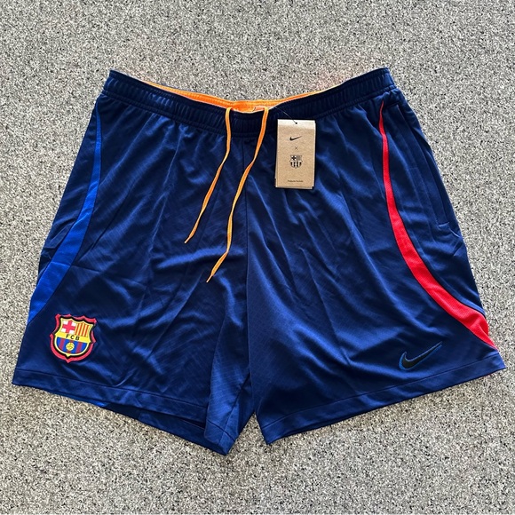 Nike F.C. Barcelona Strike Soccer Shorts Dri-FIT Men’s Size‎ XXL DH7711-492 Navy - Picture 1 of 7